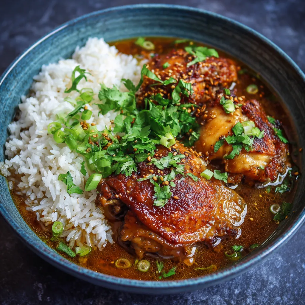 A bowl of rice and meat.
