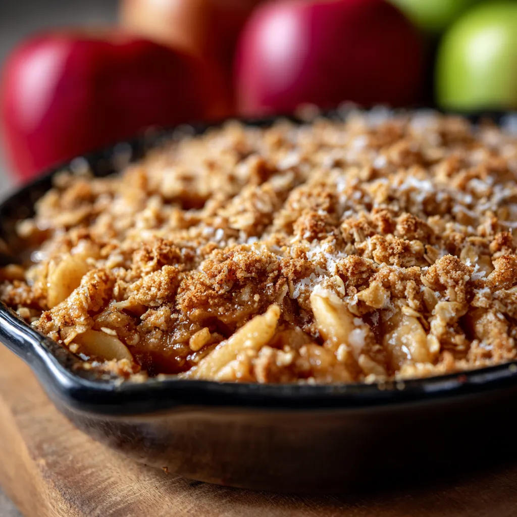 A bowl of food with apples and pasta.