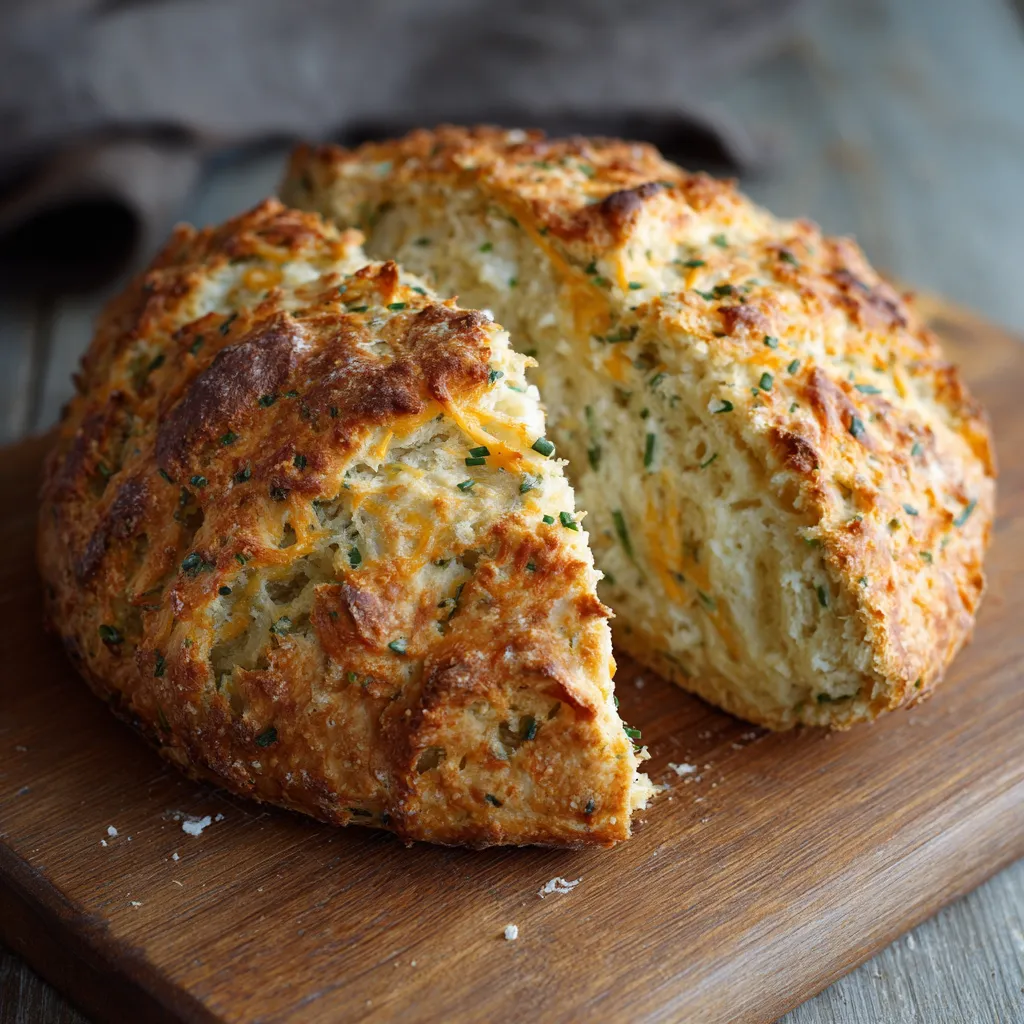 A slice of bread with cheese and herbs.