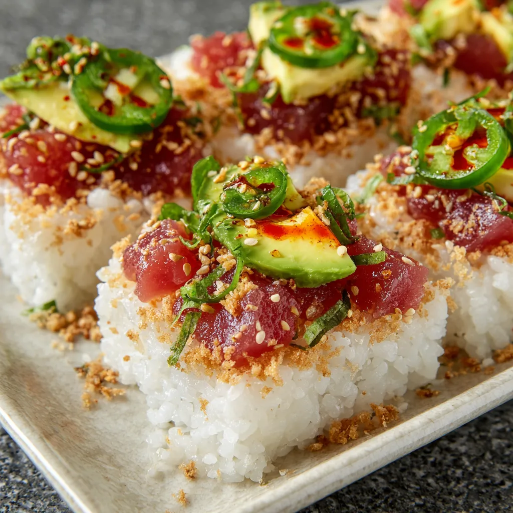 Sushi with rice and avocado.