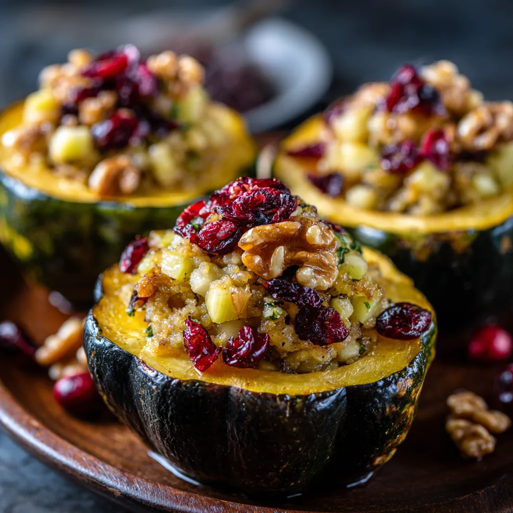 Three sliced zucchini with walnuts and cranberries.