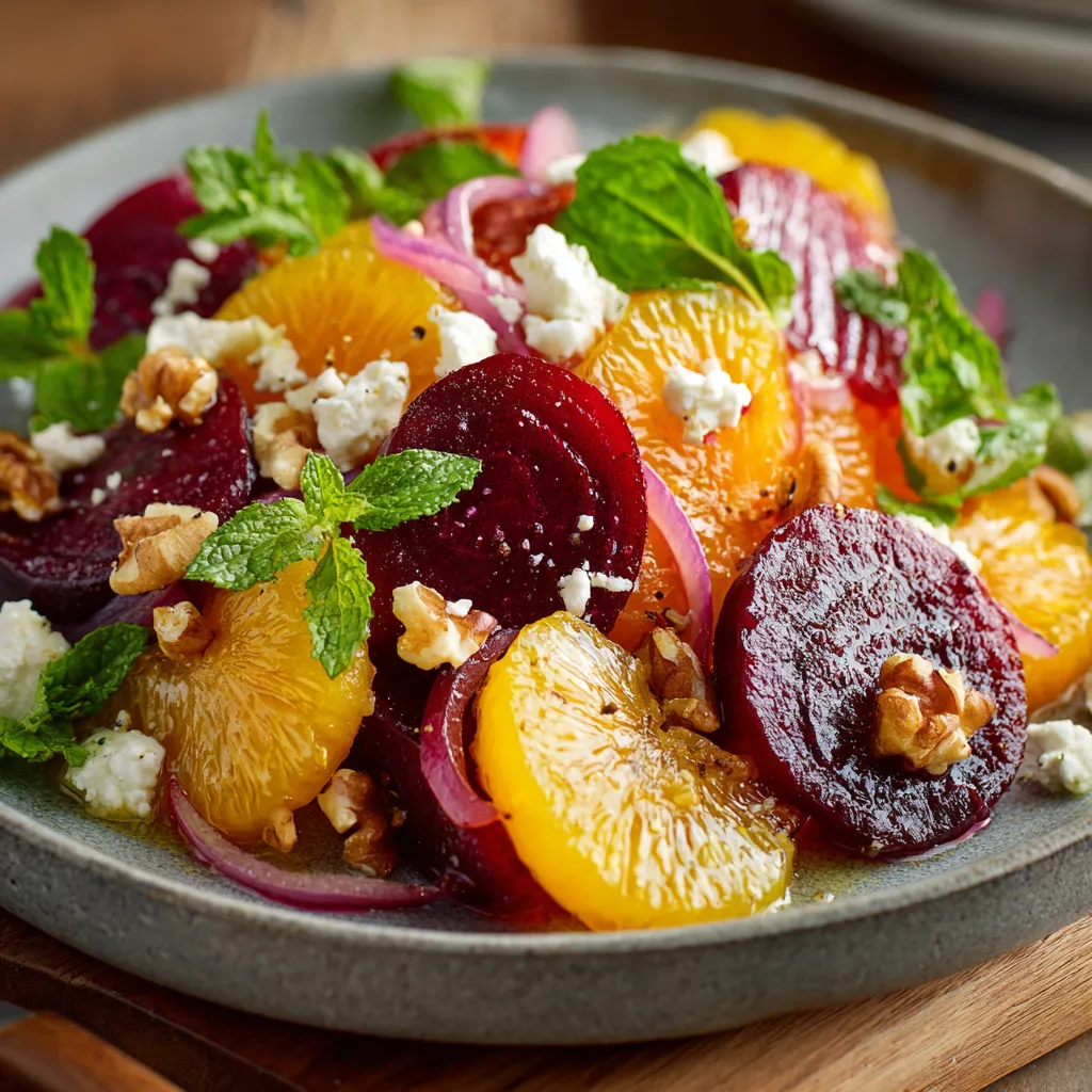 A plate of food with fruits and vegetables.