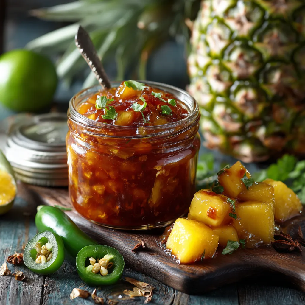 A jar of jam with a spoon in it.