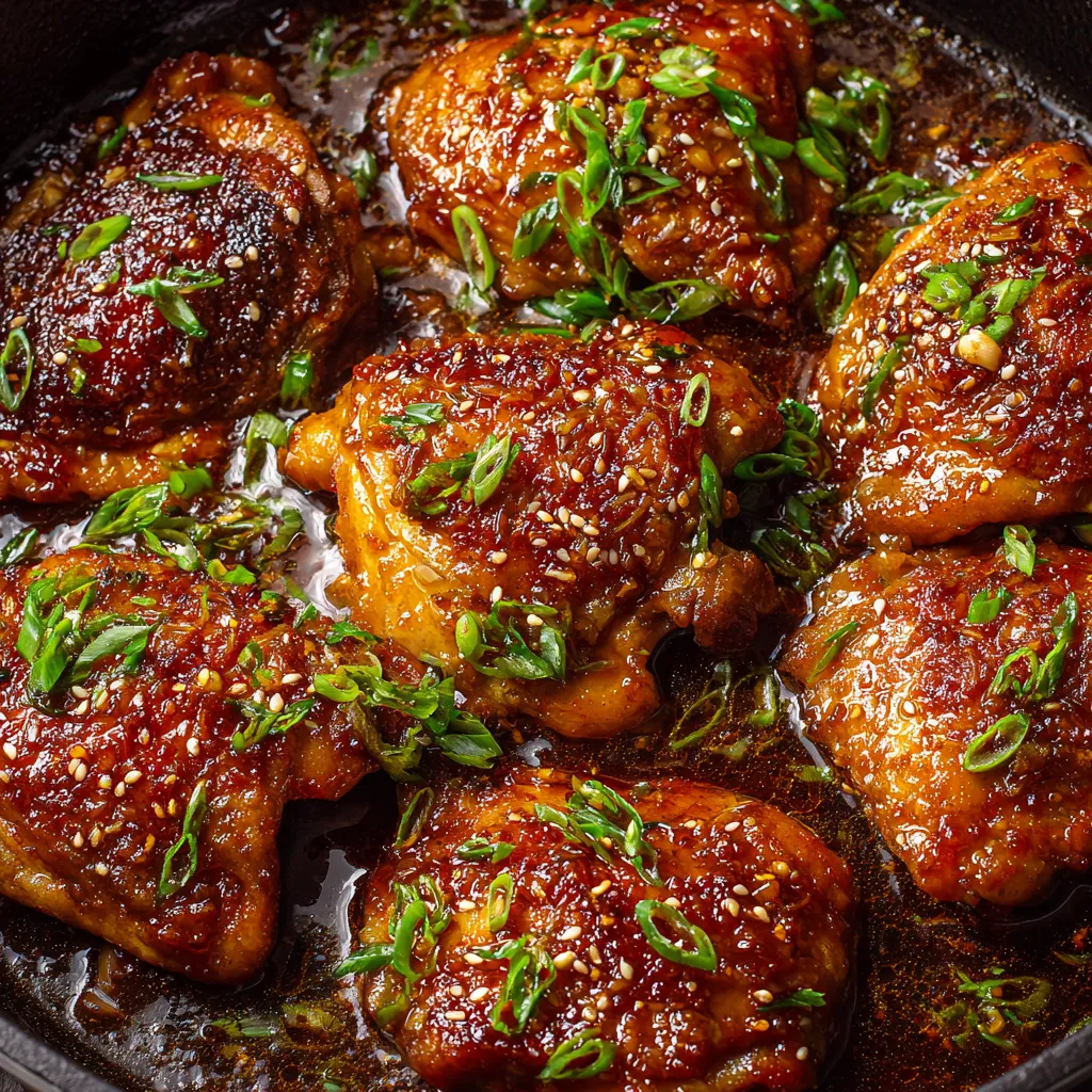 A pan of chicken with green onions.