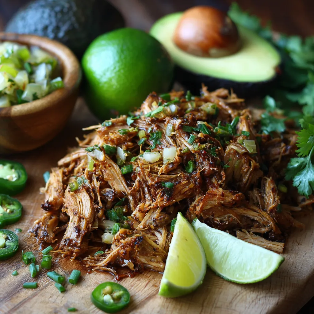 A plate of food with a pile of meat and a bowl of salsa.