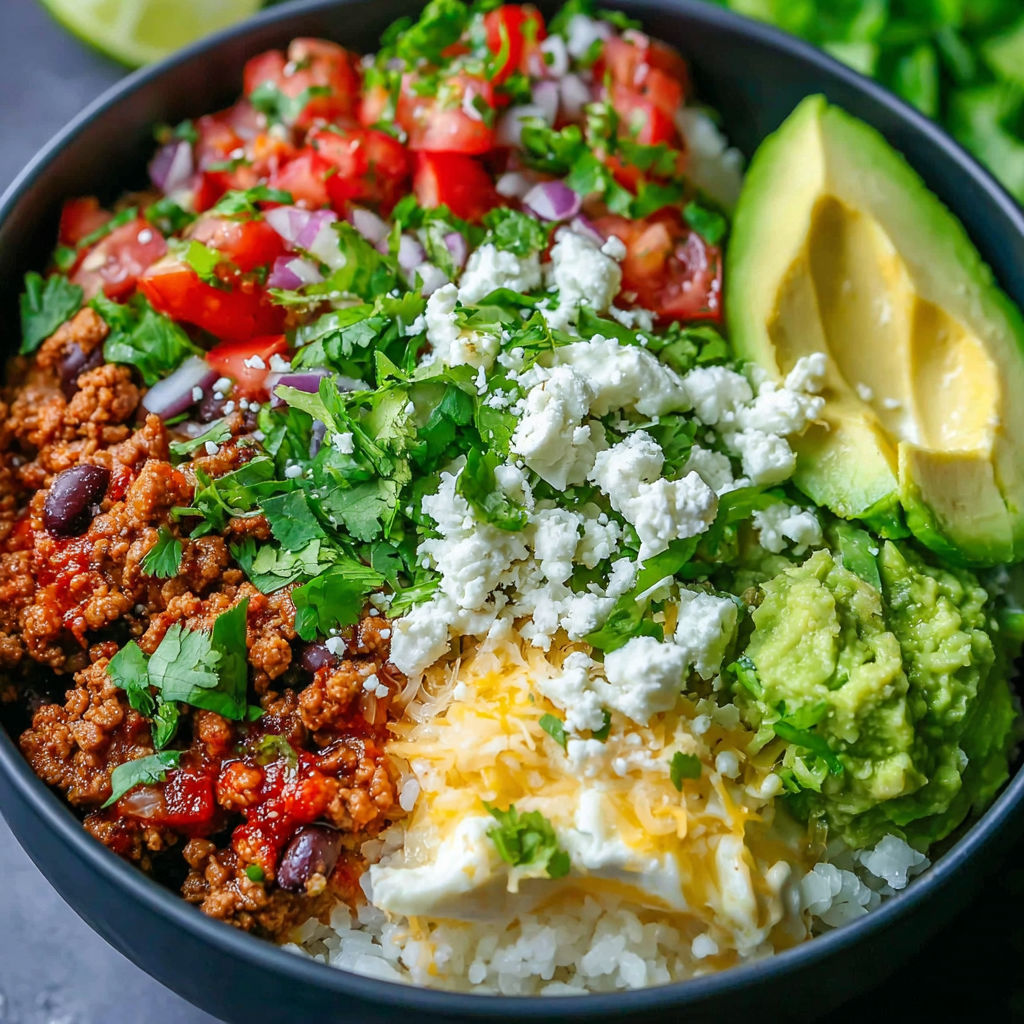 A bowl of food with various ingredients.