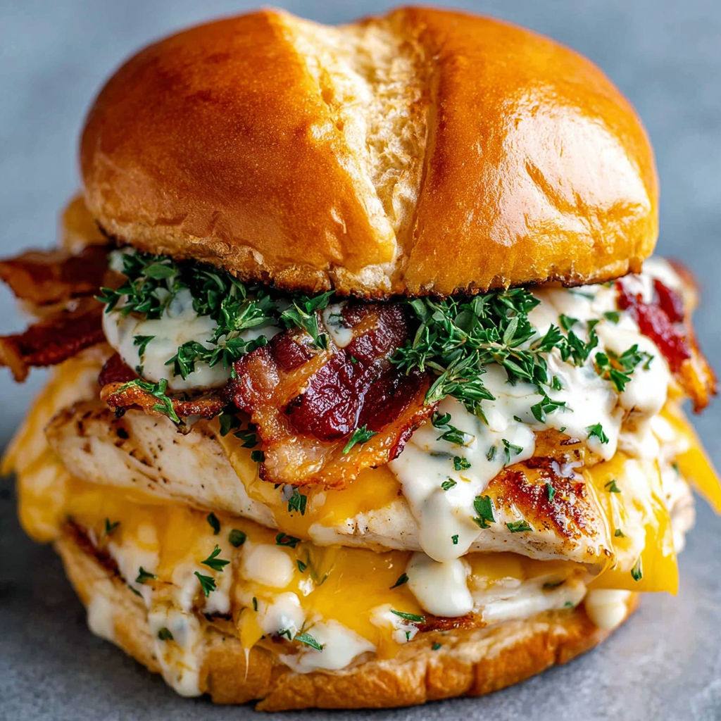 A sandwich with bacon and cheese.