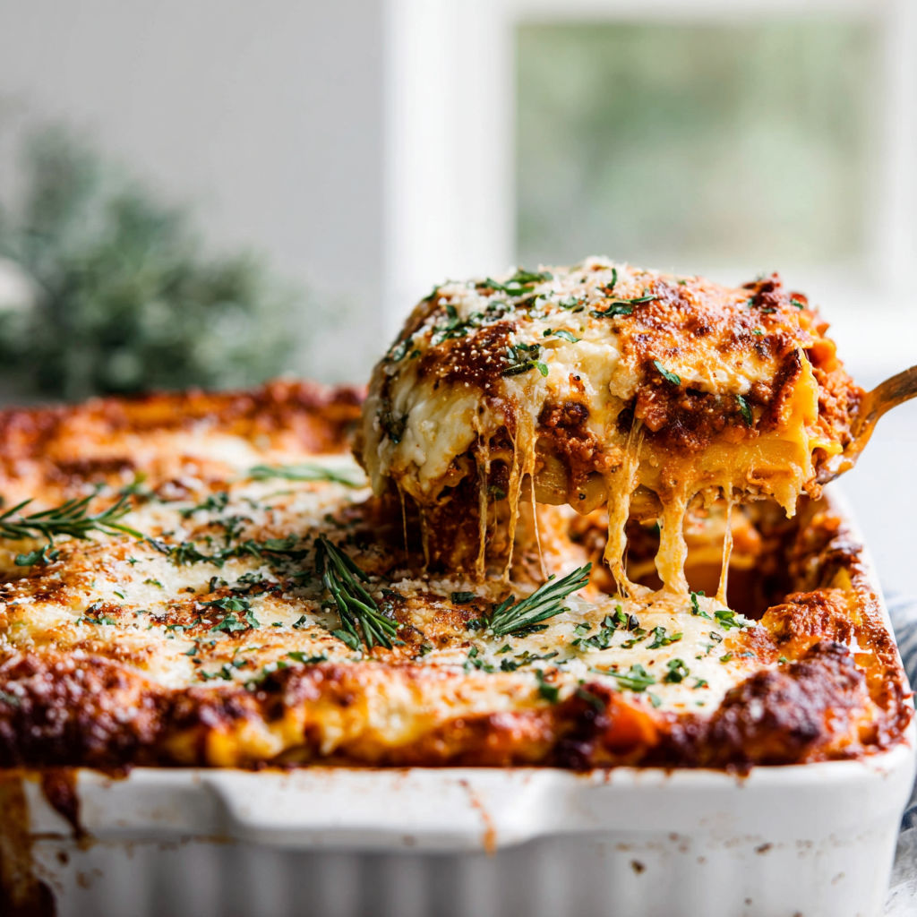 A close up of a casserole dish with a fork in it.