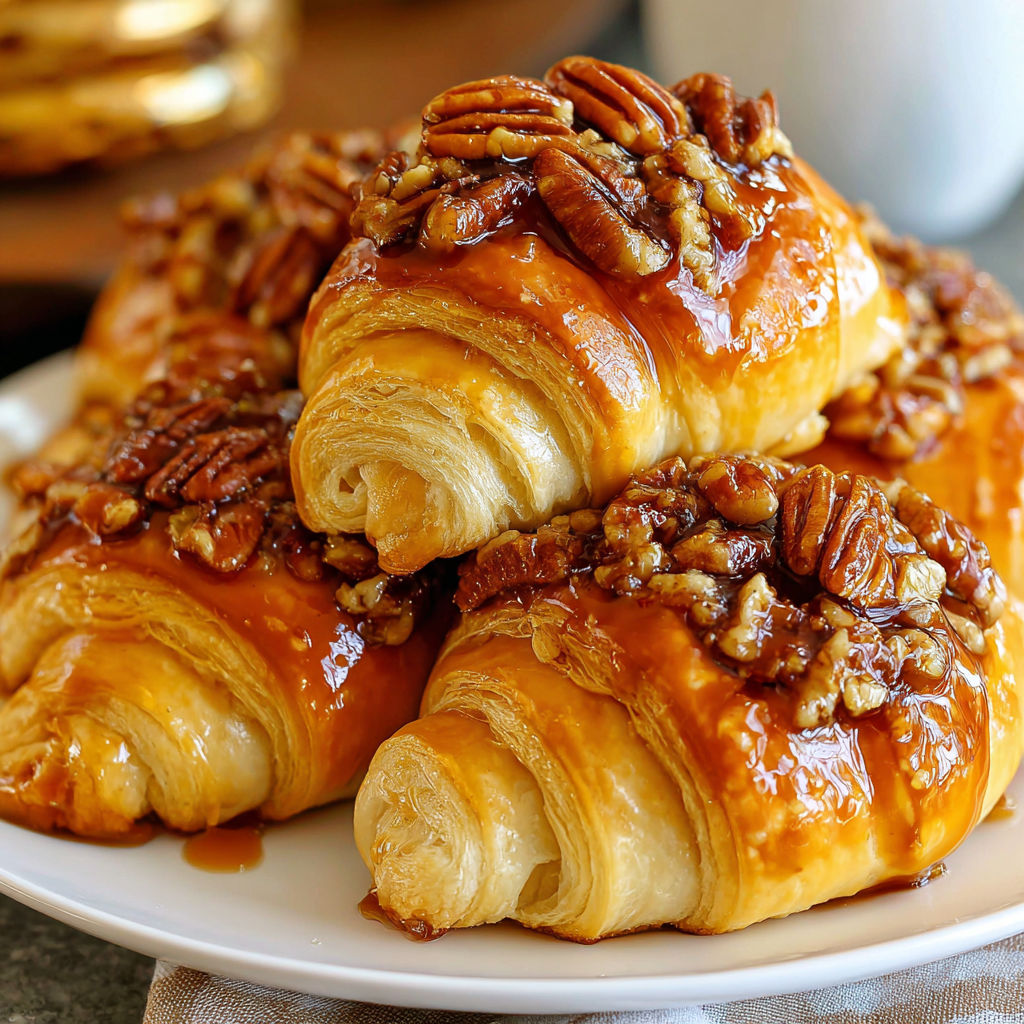 A plate of pastries with a sauce on top.
