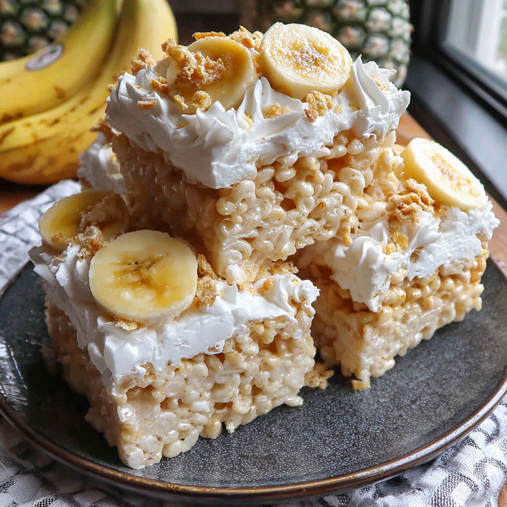 A stack of banana and vanilla flavored cereal.