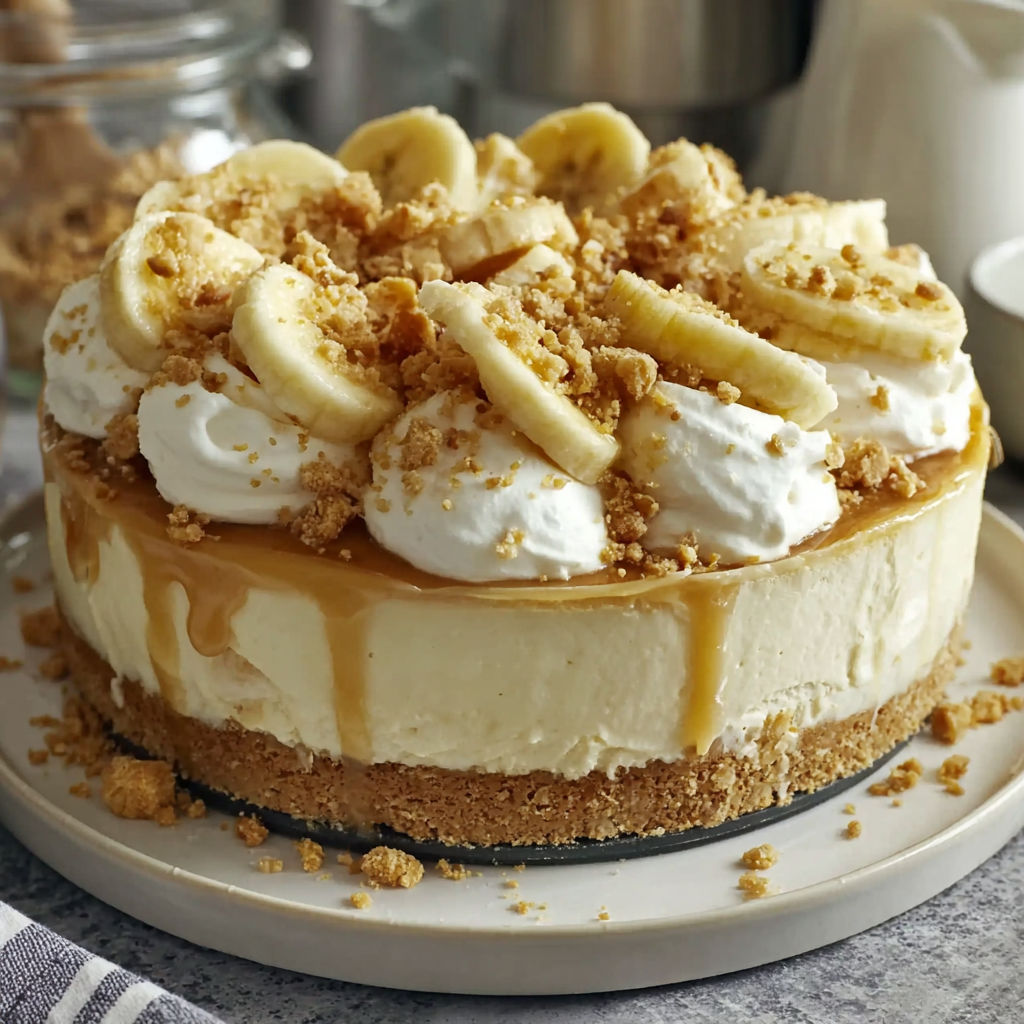 A slice of banana cream pie with whipped cream on top.