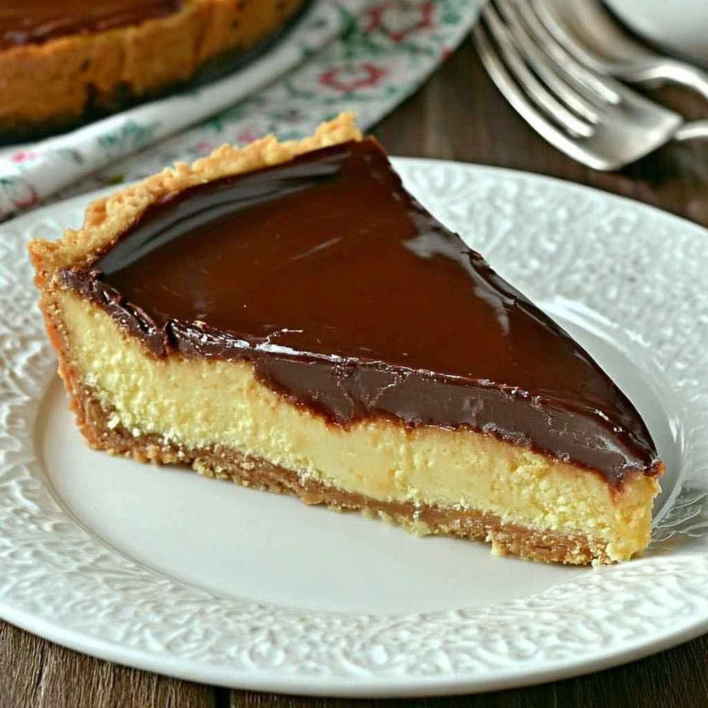 A slice of chocolate cake on a white plate.