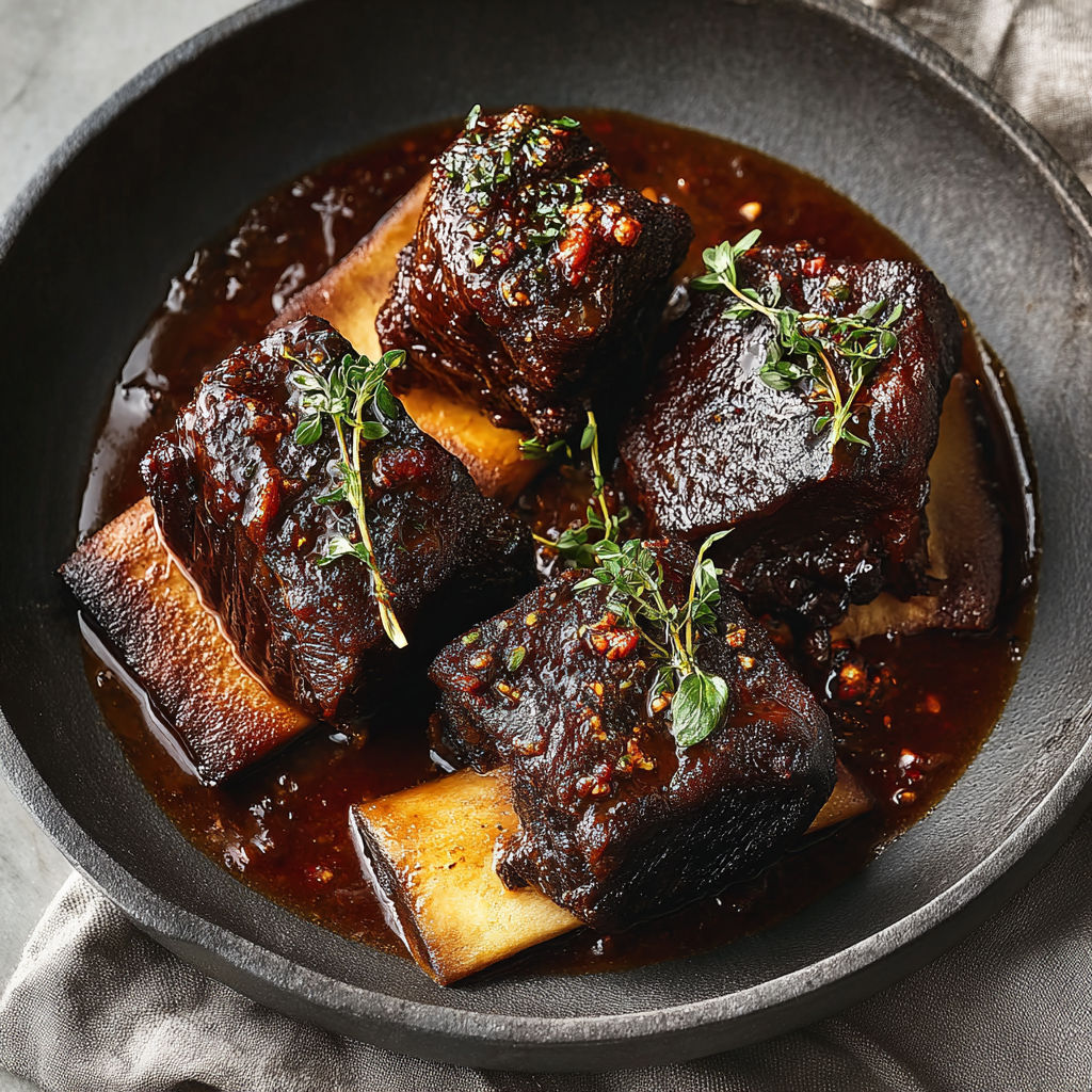A bowl of meat with a recipe on the side.