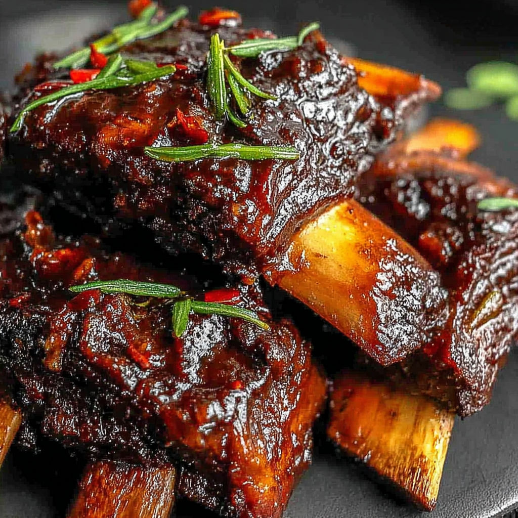 A plate of meat with a sprig of parsley on top.
