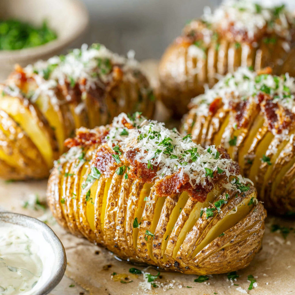 A recipe for potato salad with bacon and cheese.