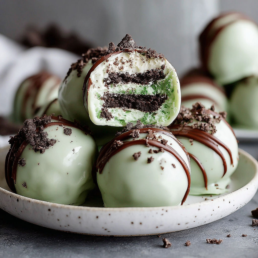A plate of chocolate covered marshmallows.