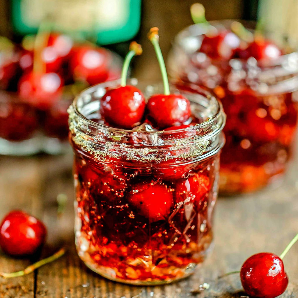 Cherries in a jar.