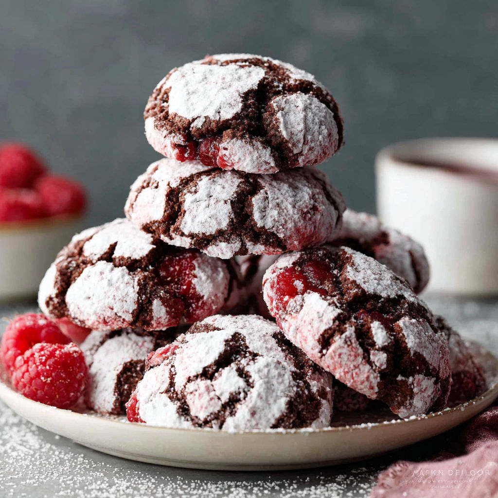 A stack of cookies with white powder on top.