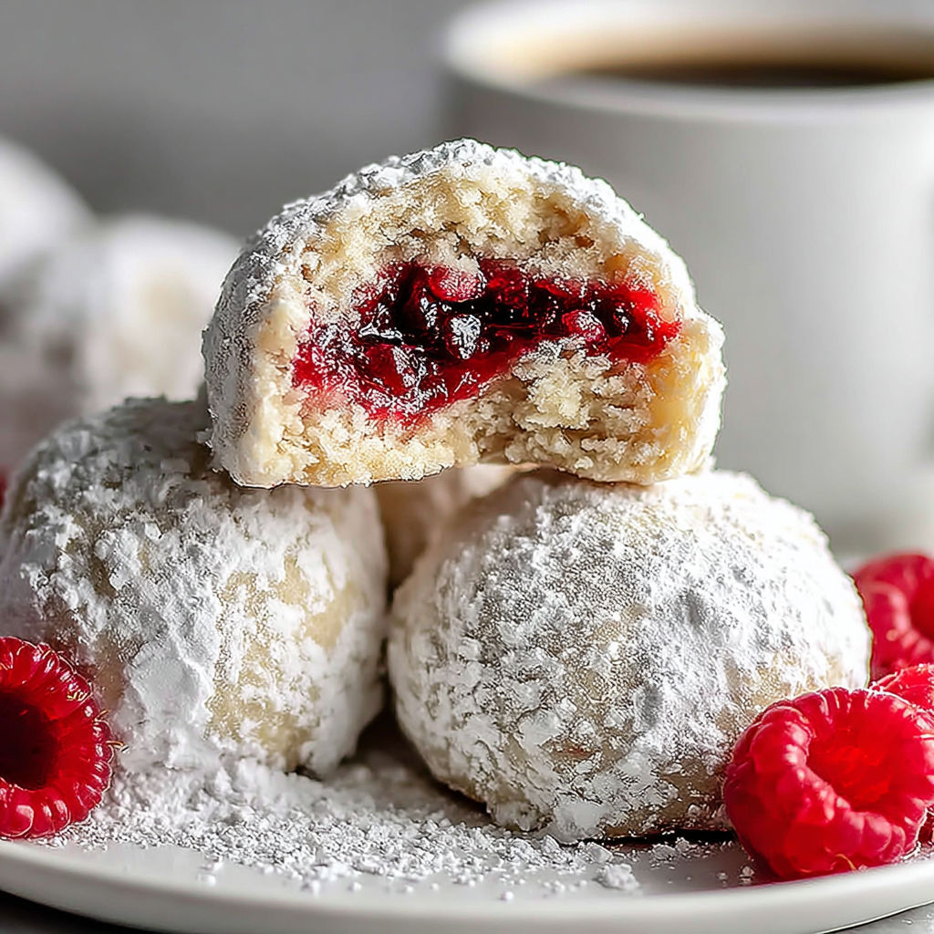 A plate of powdered sugar covered cookies with a cup of coffee.