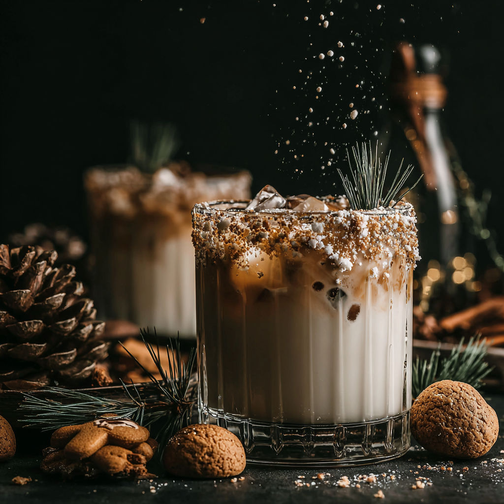 A recipe for a frozen drink with a sprinkle of cinnamon on top.