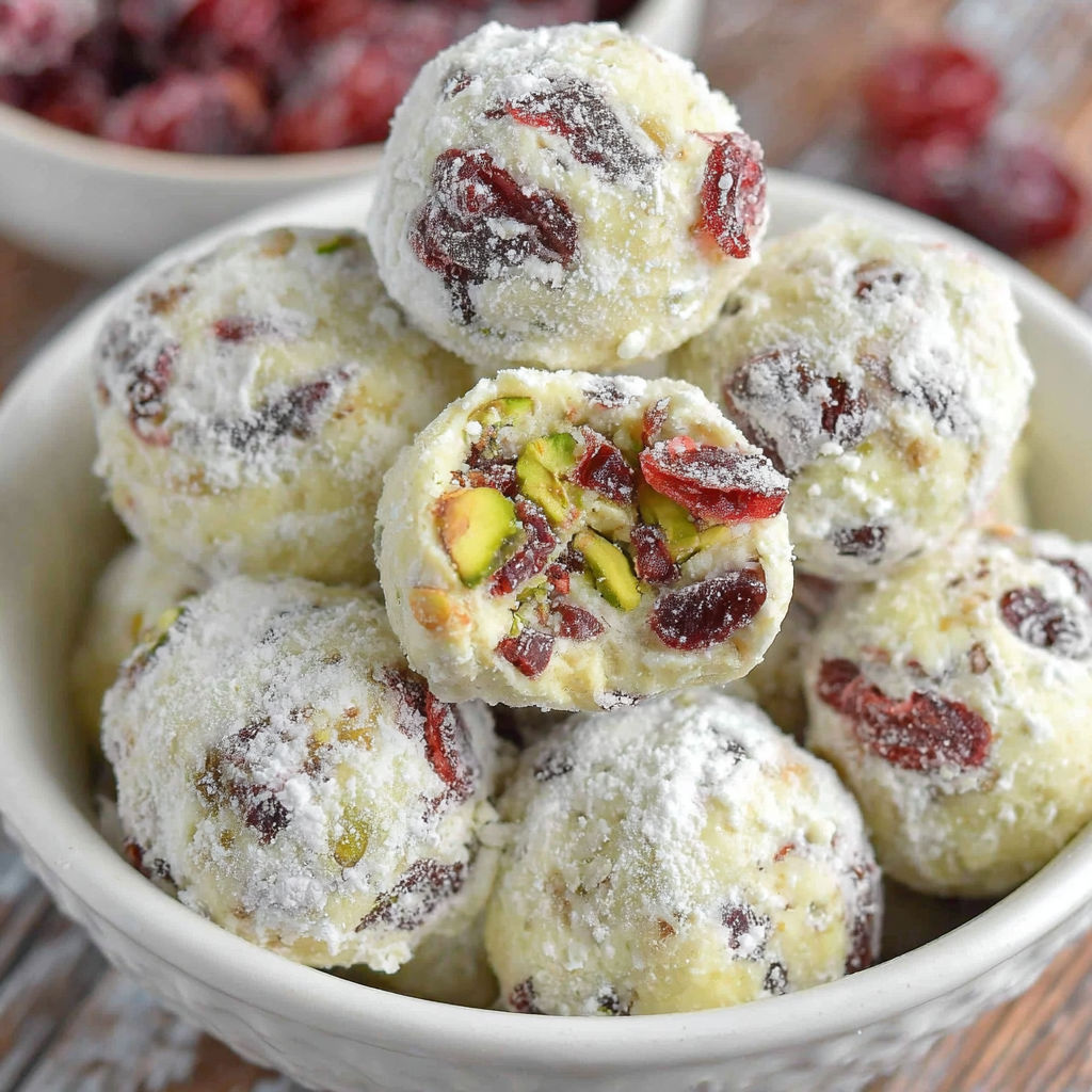 A bowl of white and red balls.