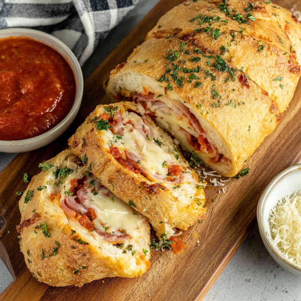 A recipe for a sandwich with meat and cheese.