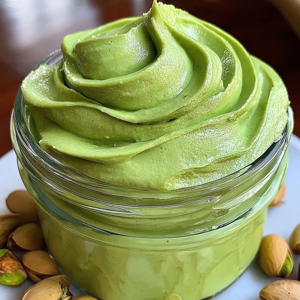A glass jar filled with a green substance.