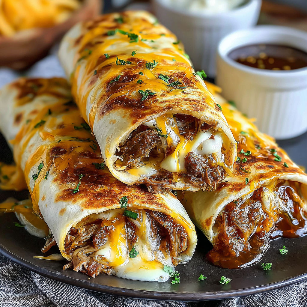 A plate of food with a burrito and a bowl of salsa.