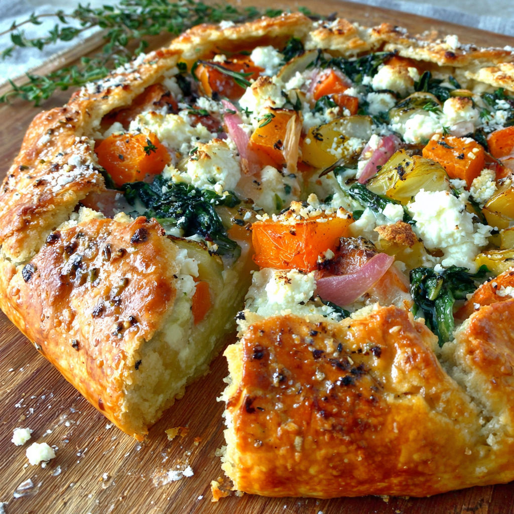 A slice of pizza with vegetables on a wooden table.