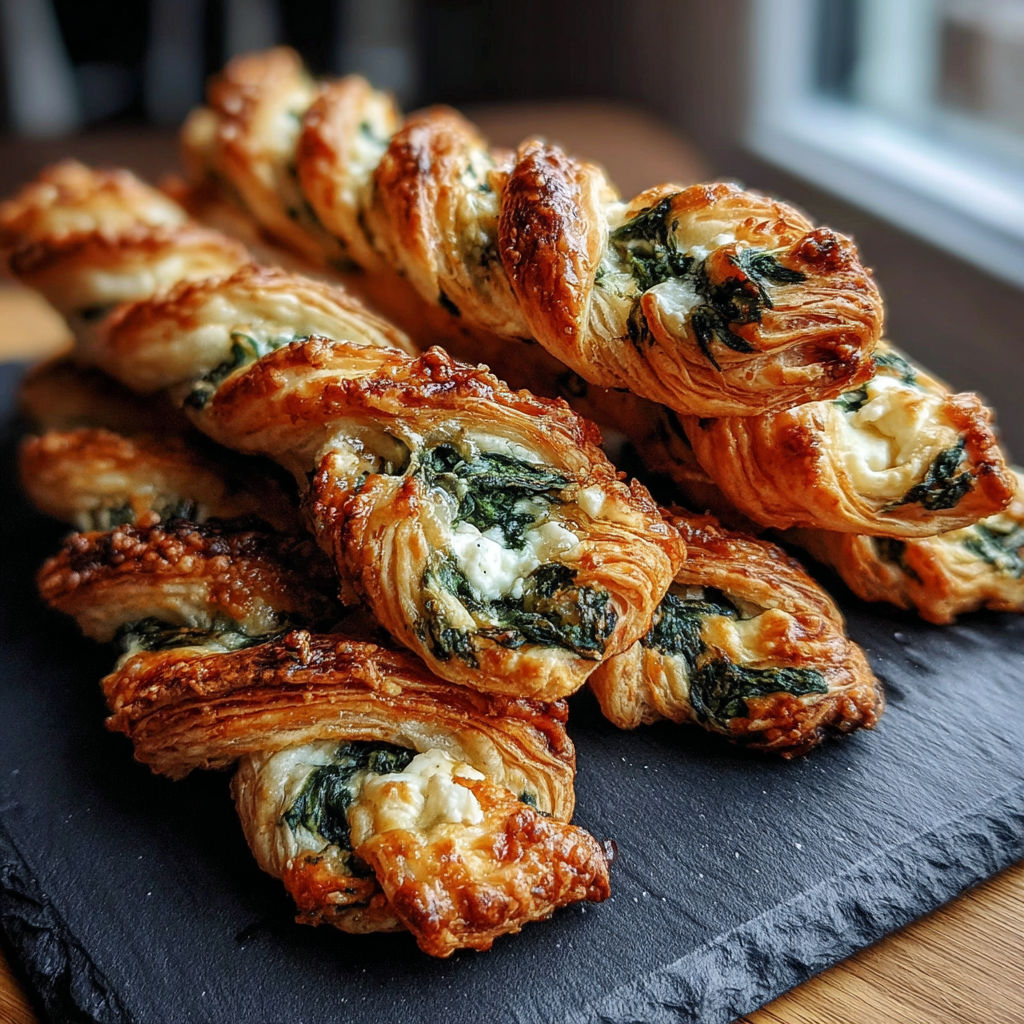 A stack of croissants with green toppings.