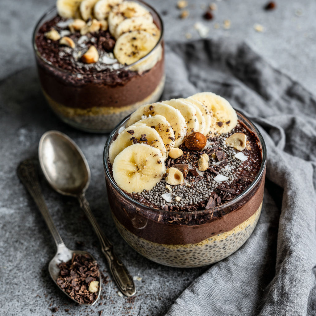 A bowl of chocolate ice cream with bananas on top.