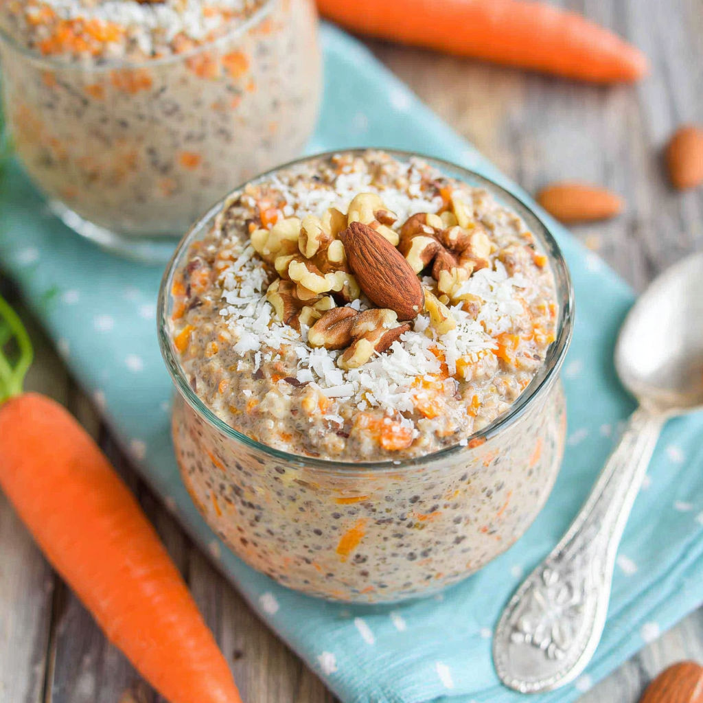 A bowl of granola with nuts and carrots.