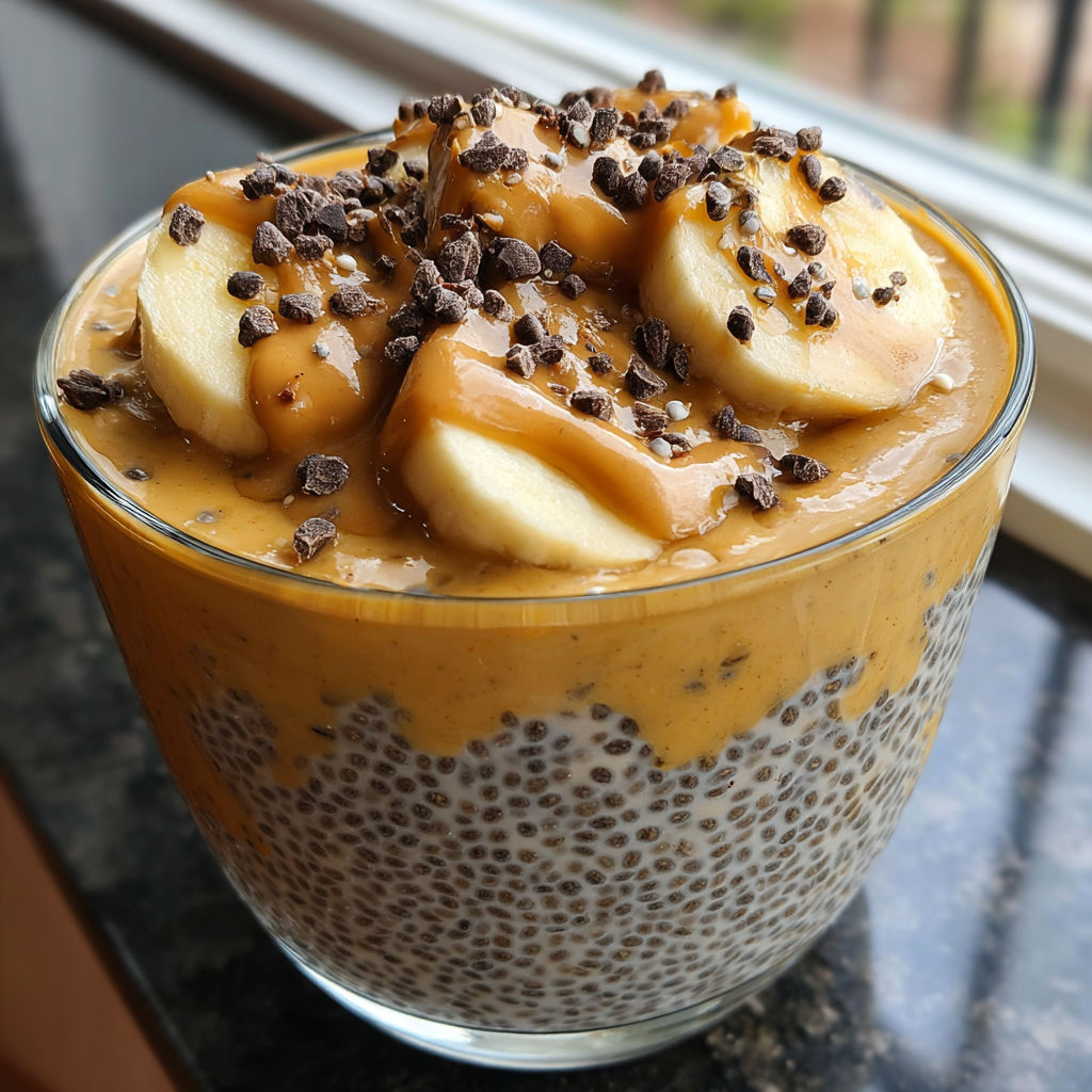 A glass bowl filled with a banana and chocolate dessert.
