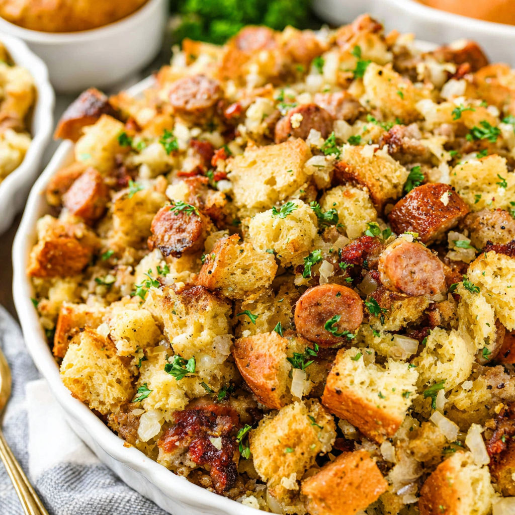 A dish of food with a recipe on the side.