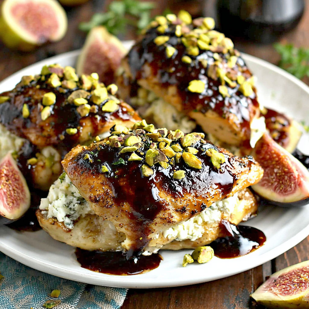 A plate of chicken with sauce and nuts.