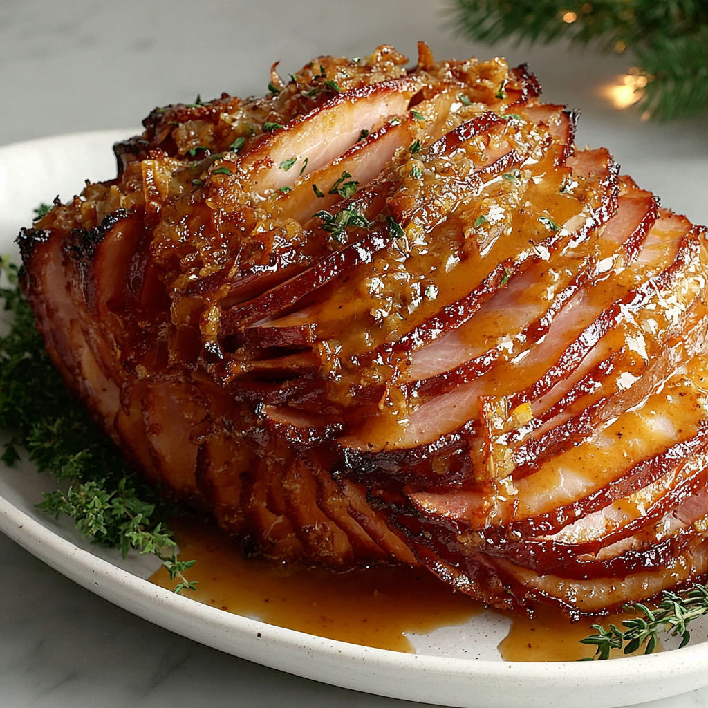 A large piece of meat with a thick layer of sauce on top.