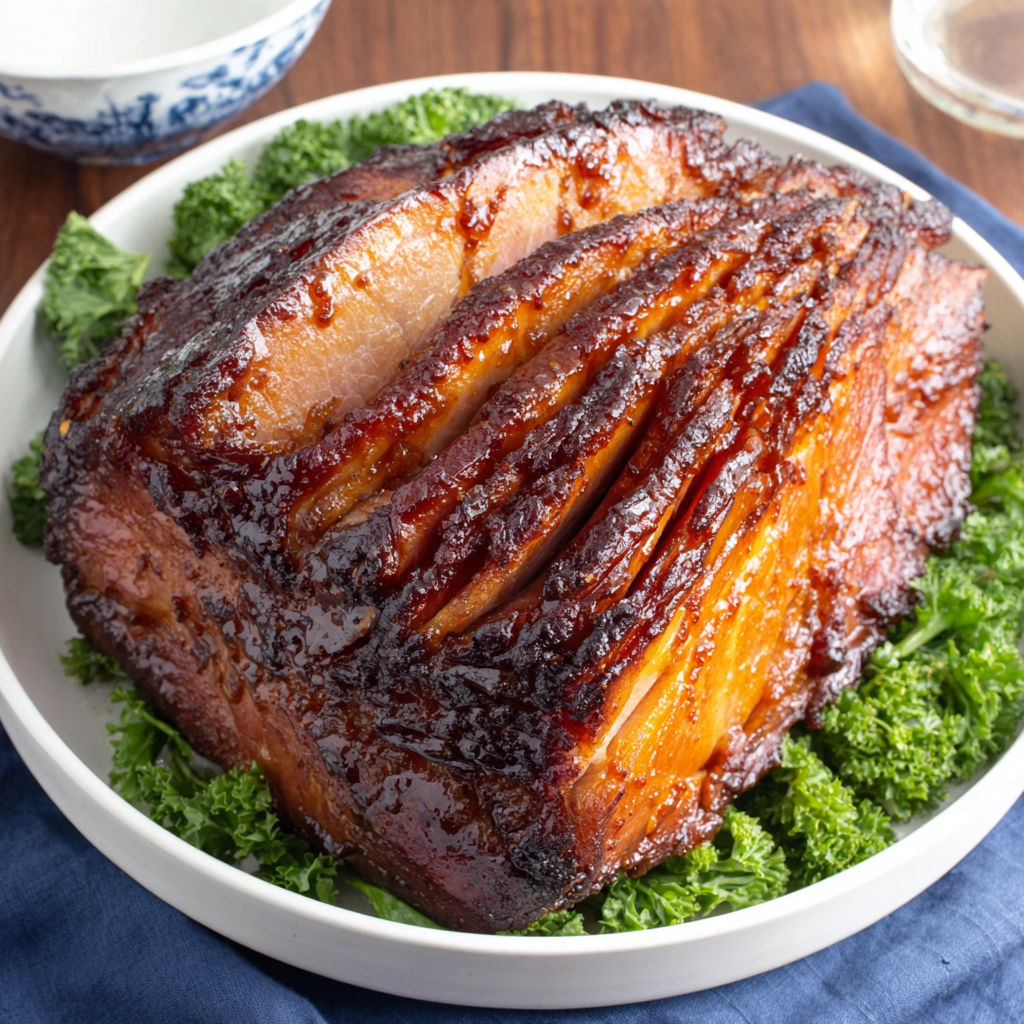 A large piece of meat with a brown sauce on it.