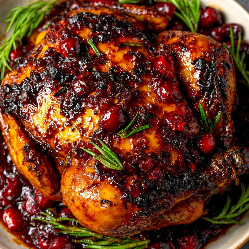 A chicken recipe with sauce and herbs.