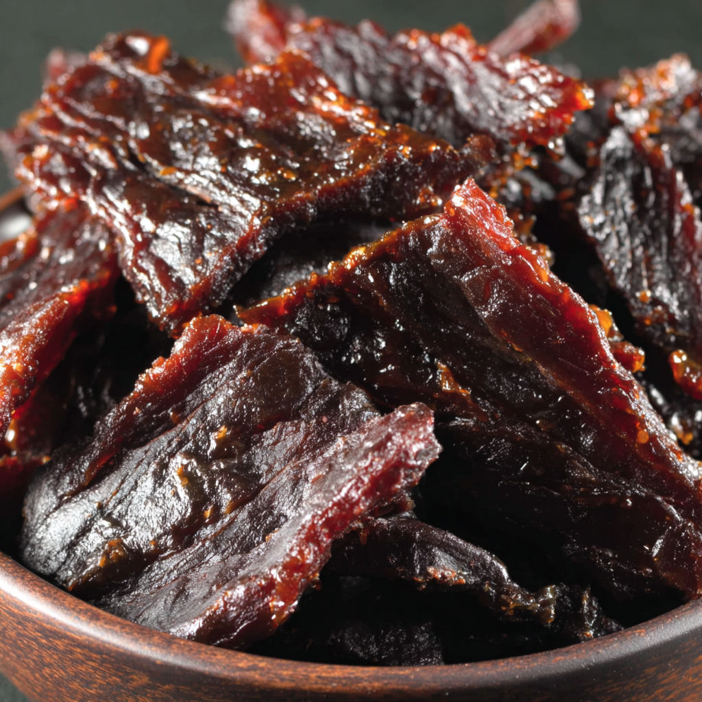 A bowl of jerky.