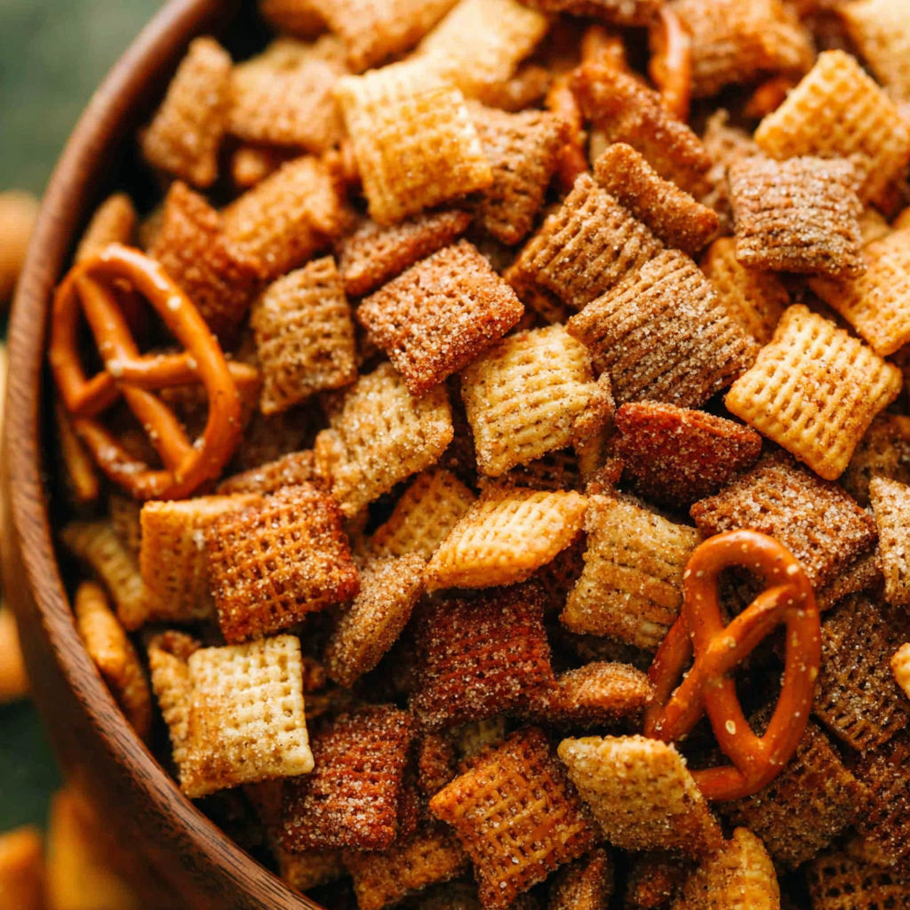 A bowl of cereal with a pretzel on top.