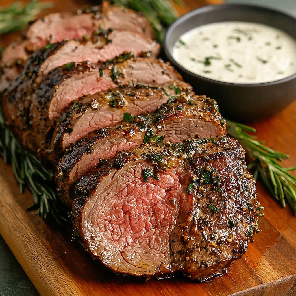 A recipe for steak with a side of sauce.