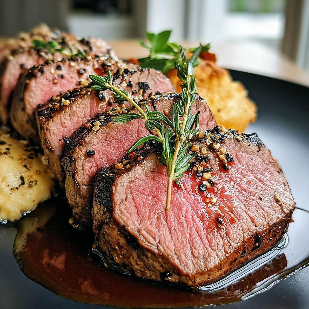 A plate of meat with a sauce on it.