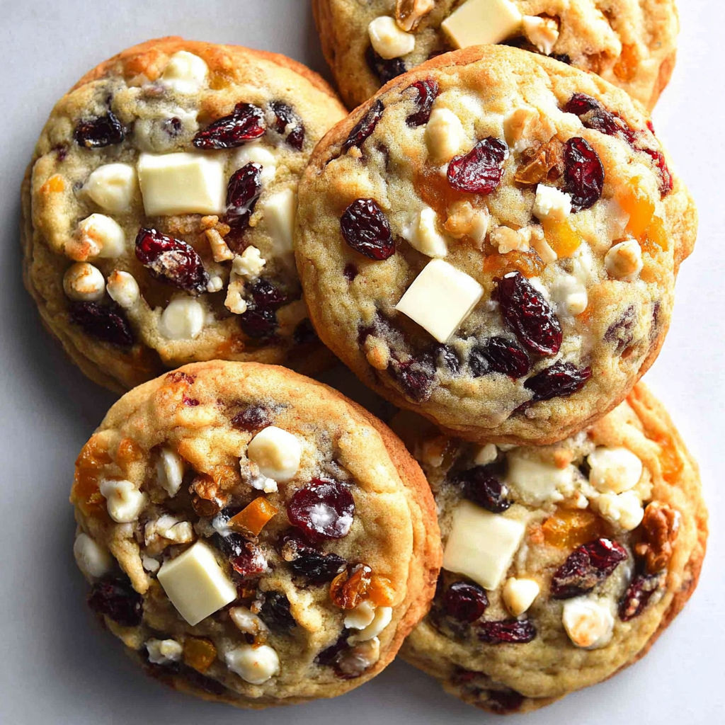 A plate of cookies with white and orange toppings.