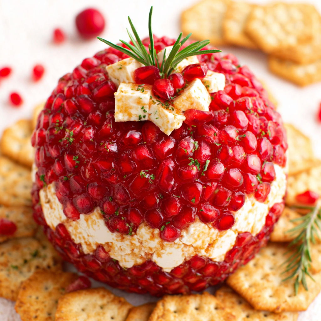 A recipe for a red and white cheese ball.