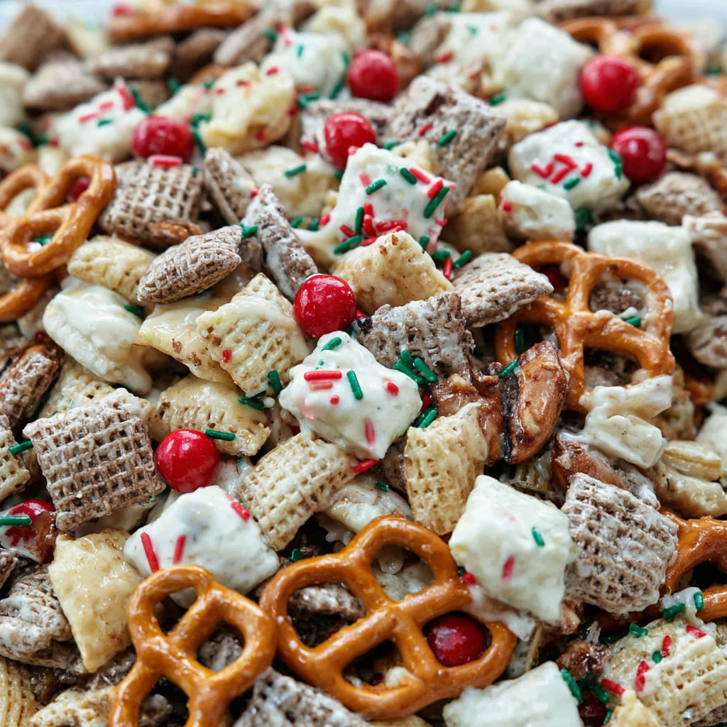 A close up of a bowl of cereal with marshmallows and pretzels.