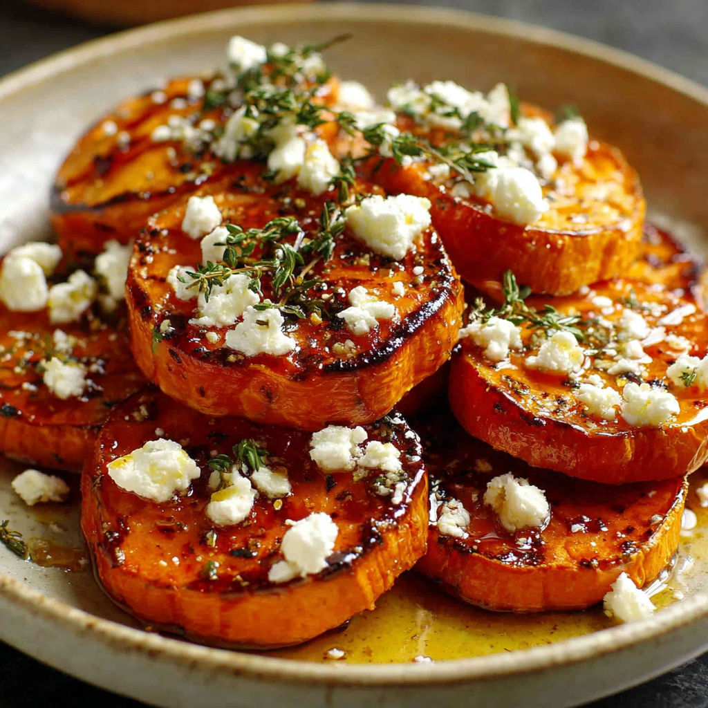 A plate of food with feta cheese and herbs.
