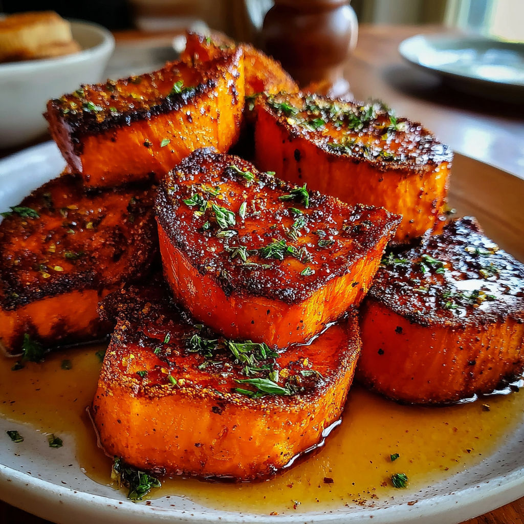 A plate of roasted vegetables.