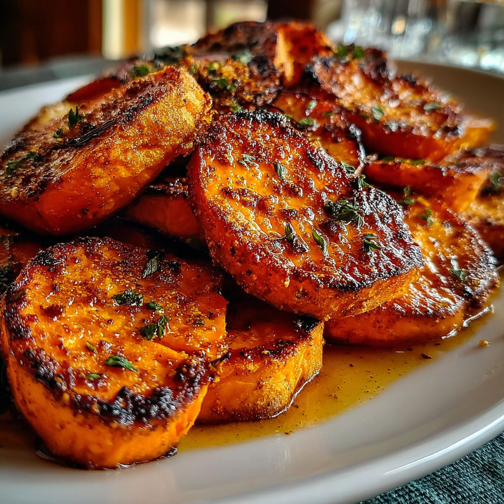 A plate of roasted carrots with a drizzle of oil.