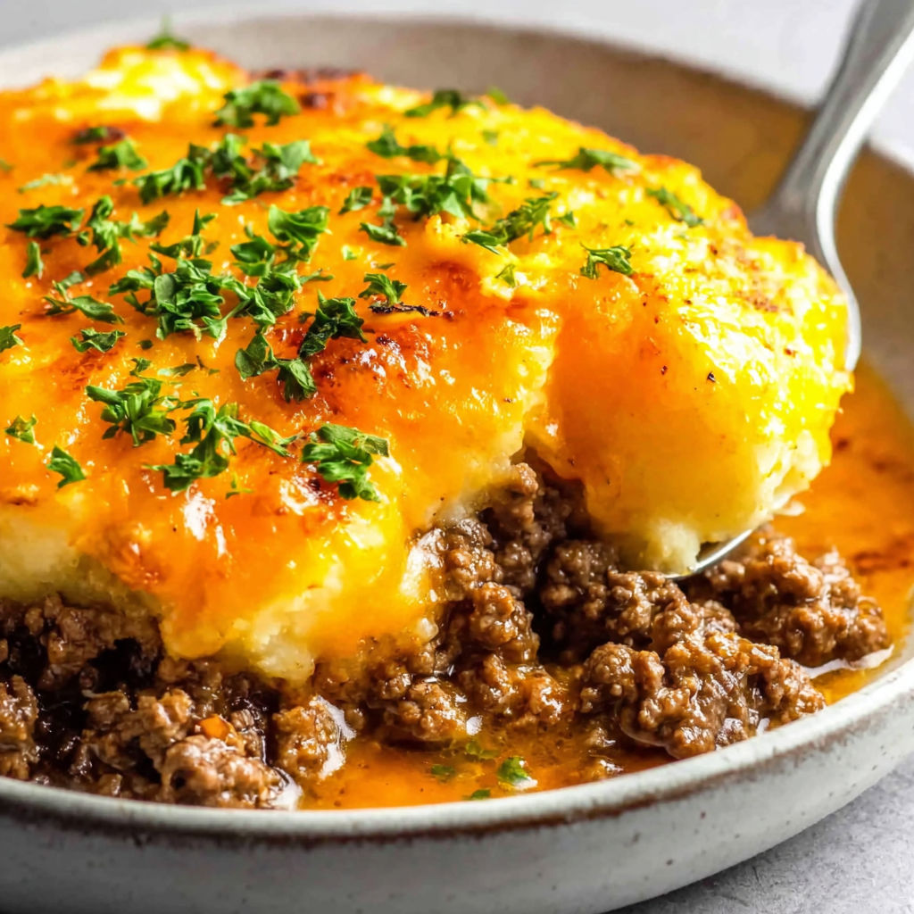 A bowl of food with a spoon in it.