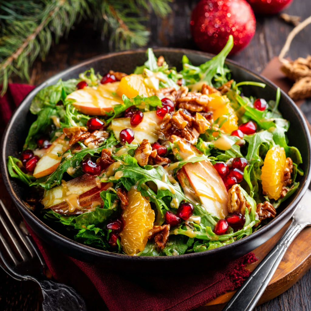 A bowl of salad with a fork and a knife on the side.